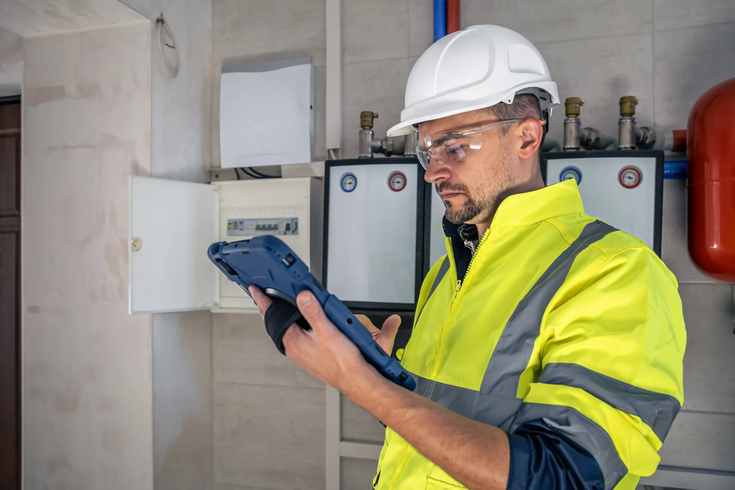 electrical-technician-looking-focused-while-working-switchboard-with-fuses